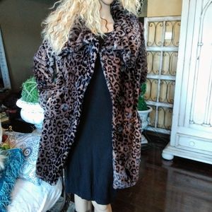 Faux leopard coat